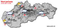 Stav počasia - Slovensko (22.01.2017 o 12.00 hod.)