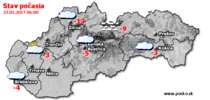 Stav počasia - Slovensko (23.01.2017 o 6.00 hod.)