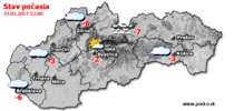 Stav počasia - Slovensko (23.01.2017 o 12.00 hod.)