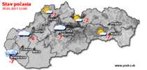 Stav počasia - Slovensko (29.01.2017 o 12.00 hod.)