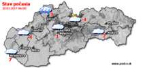 Stav počasia - Slovensko (10.03.2017 o 6.00 hod.)