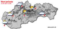 Stav počasia - Slovensko (11.03.2017 o 12.00 hod.)