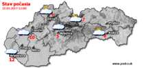 Stav počasia - Slovensko (15.03.2017 o 12.00 hod.)