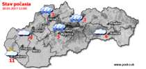 Stav počasia - Slovensko (18.03.2017 o 12.00 hod.)