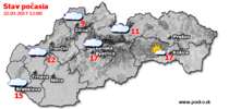 Stav počasia - Slovensko (22.03.2017 o 12.00 hod.)
