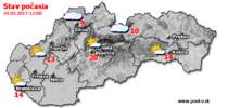 Stav počasia - Slovensko (24.03.2017 o 12.00 hod.)