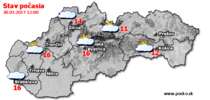 Stav počasia - Slovensko (30.03.2017 o 12.00 hod.)