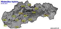 Minimálna teplota - dnes (04.05.2017)