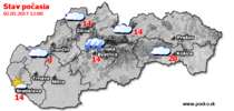 Stav počasia - Slovensko (02.05.2017 o 12.00 hod.)