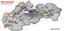 Stav počasia - Slovensko (03.05.2017 o 12.00 hod.)