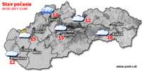 Stav počasia - Slovensko (04.05.2017 o 12.00 hod.)