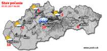 Stav počasia - Slovensko (05.05.2017 o 6.00 hod.)