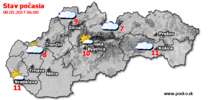 Stav počasia - Slovensko (08.05.2017 o 6.00 hod.)