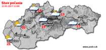 Stav počasia - Slovensko (12.05.2017 o 12.00 hod.)