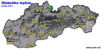 Minimálna teplota - dnes (03.06.2017)