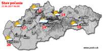 Stav počasia - Slovensko (21.06.2017 o 6.00 hod.)