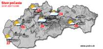 Stav počasia - Slovensko (12.07.2017 o 12.00 hod.)
