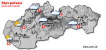 Stav počasia - Slovensko (04.09.2017 o 6.00 hod.)
