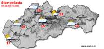Stav počasia - Slovensko (04.10.2017 o 12.00 hod.)