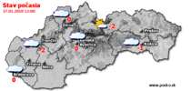 Stav počasia - Slovensko (17.01.2018 o 12.00 hod.)