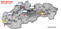 Stav počasia - Slovensko (20.01.2018 o 12.00 hod.)
