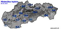 Minimálna teplota - dnes (06.02.2018)