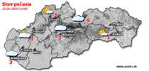 Stav počasia - Slovensko (22.02.2018 o 12.00 hod.)