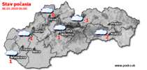 Stav počasia - Slovensko (06.03.2018 o 6.00 hod.)