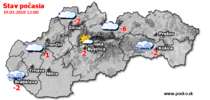 Stav počasia - Slovensko (19.03.2018 o 12.00 hod.)
