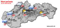 Stav počasia - Slovensko (16.04.2018 o 6.00 hod.)