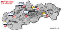 Stav počasia - Slovensko (17.04.2018 o 6.00 hod.)