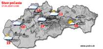 Stav počasia - Slovensko (17.04.2018 o 12.00 hod.)
