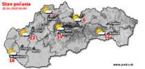 Stav počasia - Slovensko (20.04.2018 o 6.00 hod.)
