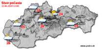 Stav počasia - Slovensko (12.06.2018 o 12.00 hod.)