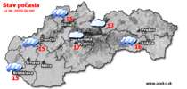 Stav počasia - Slovensko (14.06.2018 o 6.00 hod.)