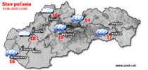 Stav počasia - Slovensko (14.06.2018 o 12.00 hod.)