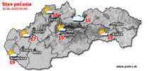 Stav počasia - Slovensko (16.06.2018 o 6.00 hod.)