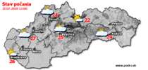 Stav počasia - Slovensko (15.07.2018 o 12.00 hod.)