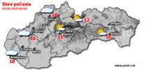 Stav počasia - Slovensko (04.09.2018 o 6.00 hod.)