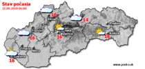 Stav počasia - Slovensko (15.09.2018 o 6.00 hod.)