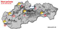Stav počasia - Slovensko (16.09.2018 o 6.00 hod.)