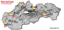 Stav počasia - Slovensko (17.09.2018 o 6.00 hod.)