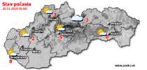 Stav počasia - Slovensko (18.11.2018 o 6.00 hod.)