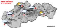 Stav počasia - Slovensko (20.11.2018 o 6.00 hod.)