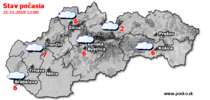 Stav počasia - Slovensko (21.11.2018 o 12.00 hod.)