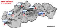 Stav počasia - Slovensko (22.11.2018 o 6.00 hod.)