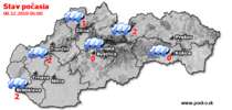Stav počasia - Slovensko (08.12.2018 o 6.00 hod.)