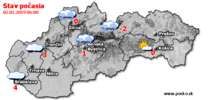 Stav počasia - Slovensko (02.01.2019 o 6.00 hod.)
