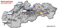 Stav počasia - Slovensko (02.01.2019 o 12.00 hod.)