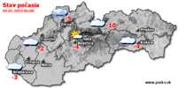 Stav počasia - Slovensko (04.01.2019 o 6.00 hod.)